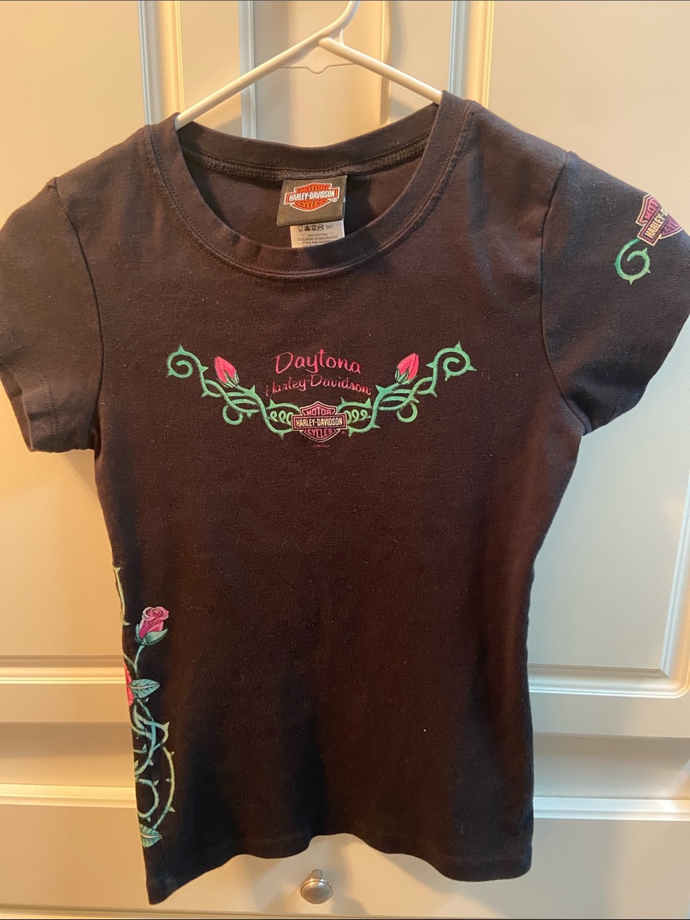 Harley-Davidson Black womens Daytona Floral Logo Tee